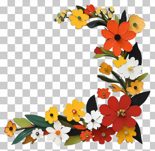 Flower Corner - Paper Craft Flowers For Colorful Corner Decorations PNG