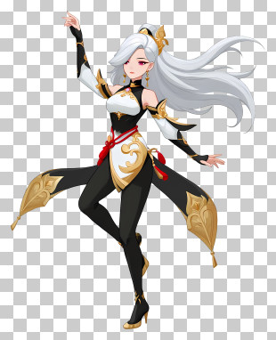 Shenhe - Silver-Haired Elegant Fantasy Dancer PNG