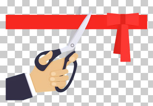 Person Cutting Ribbon - Scissors Cutting Red Ribbon PNG