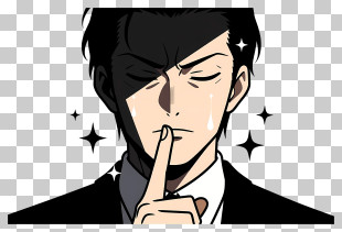 Sanda Kazushige - Mysterious Man Shushing Manga PNG
