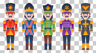 Soldiers - Toy Soldiers In Colorful Uniforms For Holiday Decor PNG