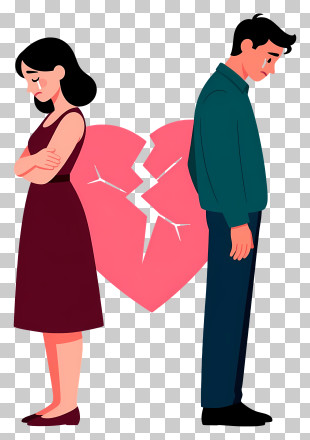 Couple With Broken Heart PNG