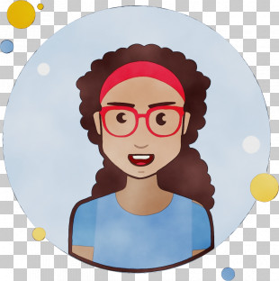 chibi with curly hair and glasses