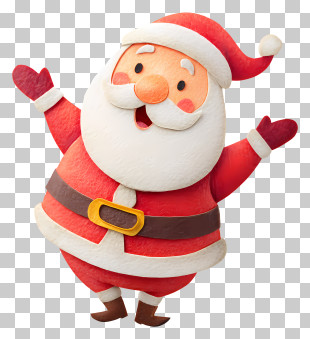 Gouache Santa Claus - Santa Claus Waving PNG