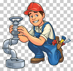 World Plumbing Day - Cartoon Plumber Fixing Pipes PNG