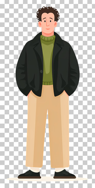 Seinfeld Character - Man In Black Jacket Illustration PNG