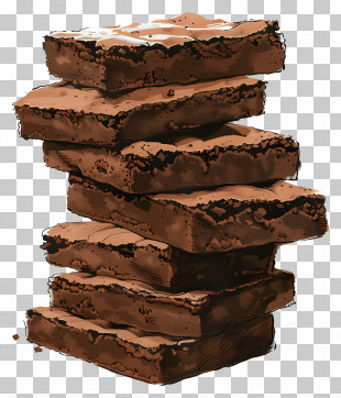 Stack Of Brownies - Tower Of Chocolate Brownies With Detail PNG