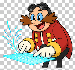 Doctor Eggman - Cheerful Cartoon Inventor Scientist PNG