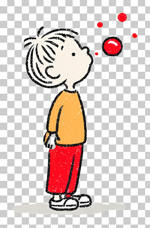 Boy Blowing A Bubble PNG