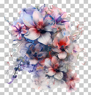 Flower Chains - Colorful Bouquet Of Flowers PNG