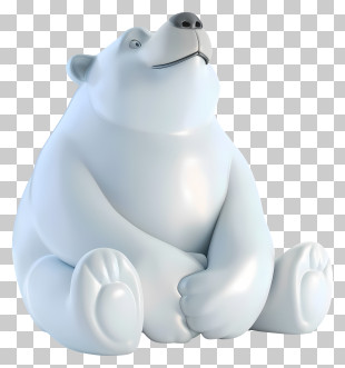 International Polar Bear Day - Cute Sitting Polar Bear Cartoon PNG