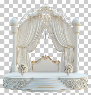 Wedding Stage - Luxurious Ornate Wedding Stage PNG