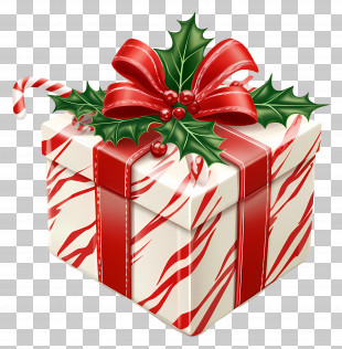 Christmas Box - Beautiful Christmas Gift Wrapped Box PNG