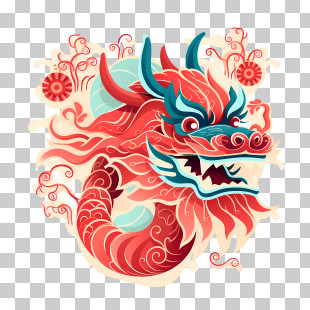 Chinese Dragon New Year - Chinese Dragon Illustration For Celebration PNG