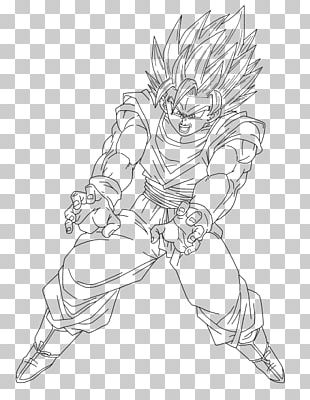 Goku Line Art Dragon Ball Super Saiya Black And White PNG, Clipart, Arm ...