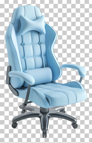 Gaming Chair - Comfortable Blue Gaming Chair PNG