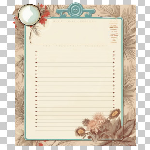 Notes Template - Vintage Floral Notepad PNG