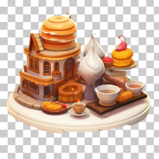 Cafe Pastries - Cute Dessert House With Pastries PNG