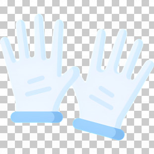 Gloves - White Gloves With Blue Cuffs PNG