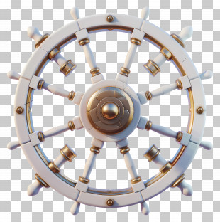 Ship Rudder - Classic Wooden Ship Wheel PNG