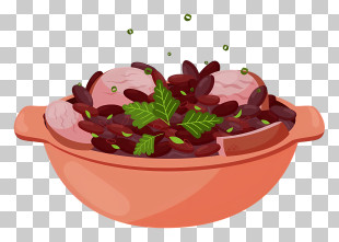 Red Beans - Bean Soup In Brown Bowl PNG
