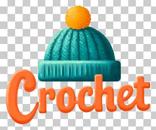 Crochet Logo - Cozy Teal Crochet Beanie PNG