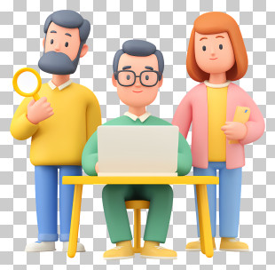 Team Doing Analysis - Cartoon Office Team In Work Environment PNG