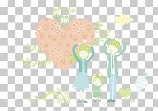 Cartoon Heart Gesture Illustration PNG