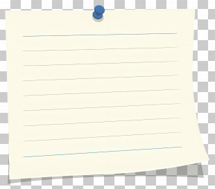 Note Paper - Lined Note Paper With Blue Pushpin PNG