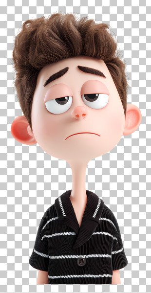 Sad Boy - Sleepy Boy With Tired Expression PNG