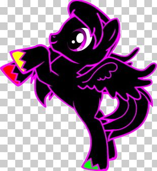 Neon Pegasus Drawing Art PNG