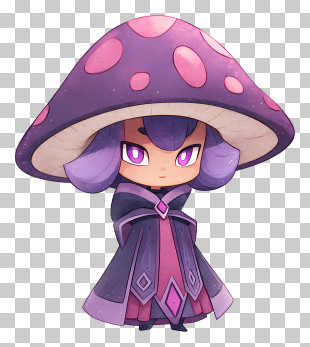 Poison Mushroom Cookie - Chibi Mushroom Mage PNG