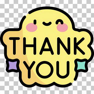 Thank You - Yellow Thank You Text Design PNG