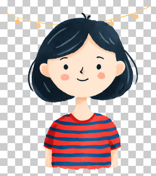 Cute Party Girl - Smiling Cartoon Girl PNG