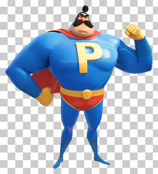 Boboiboy Papa Zola - Cartoon Superhero In Blue Costume PNG