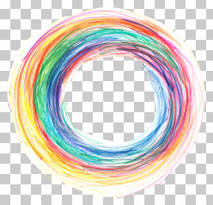 Drawn Circle - Colorful Abstract Circle Drawing PNG