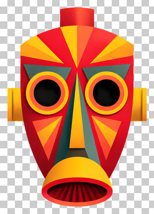Fire Mask - Colorful Mask PNG