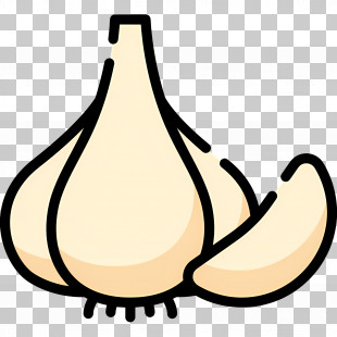 Garlic - Garlic Cartoon Illustration In Minimalist Style PNG