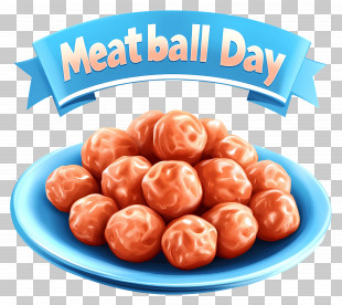 National Meatball Day - Plate Of Meatballs For Meatball Day PNG