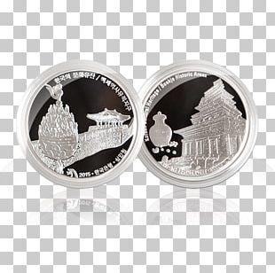 Silver Coin Cufflink PNG