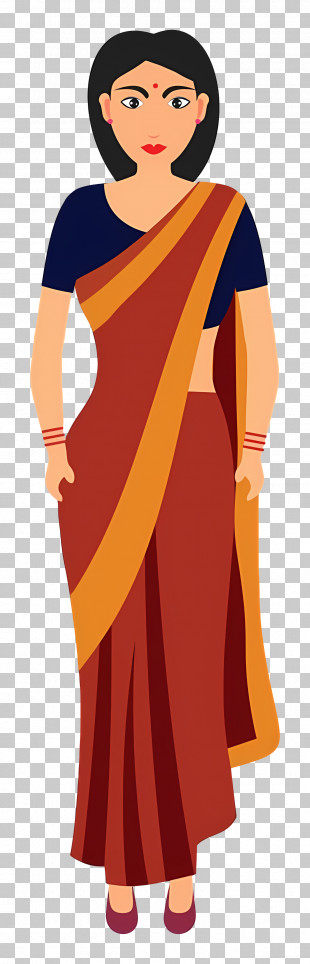 Saree - Woman In Traditional Sari PNG