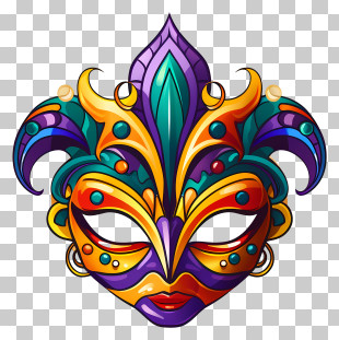 Colorful Mask - Colorful Carnival Mask PNG