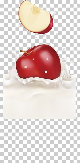 Apple Peach Fruit Cows Milk PNG