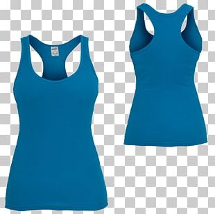 T-shirt Sleeveless Shirt Top Camisole Turquoise PNG