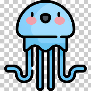 Jellyfish - Adorable Cartoon Jellyfish PNG