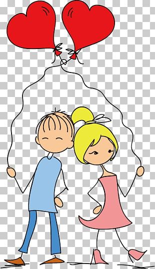 Cartoon Drawing Couple Love PNG, Clipart, Art, Artwork, Balloon Cartoon ...