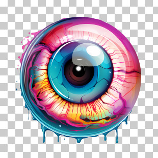 Halloween Eyeball - Colorful Eye Illustration With Creative Design PNG