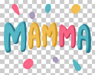 Mamma - Playful Colorful MAMMA Lettering PNG