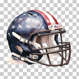 Football Helmet - American Football Helmet With Stars And Stripes Accent PNG