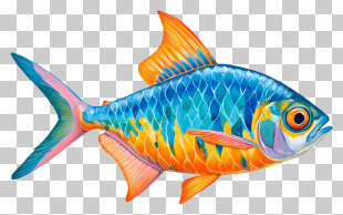 Saltwater Fish - Vibrant Colorful Fish Illustration PNG